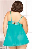 Sheer babydoll with keyhole front, plus size